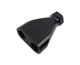 Earl's Performance Fuel Distribution Blocks 100163ERL Block, Y-Type, Billet Aluminum, Black Anodized, -16 AN O-Ring Female Inlet, -12 AN O-Ring Female Outlets, Each thumbnail 1