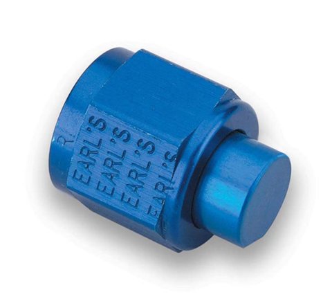 Earl's Performance AN Caps 592903ERL Fitting, Cap, -3 AN, Aluminum, Blue Anodized, Pair thumbnail 1