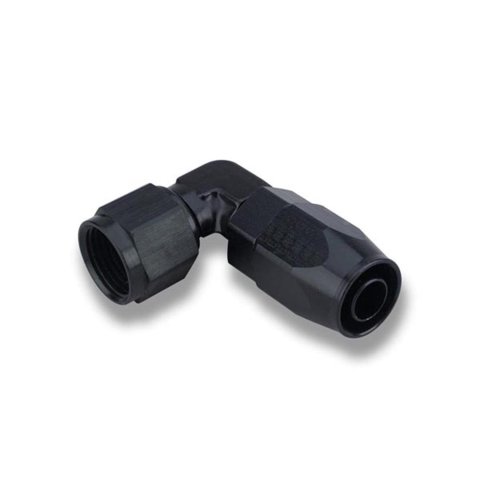 Earl's Performance Swivel-Seal Hose Ends AT809012ERL Fitting, End, Swivel-Seal, 90 Degree Low Profile, -12 AN to Female -12 AN, Aluminum, Black thumbnail 1