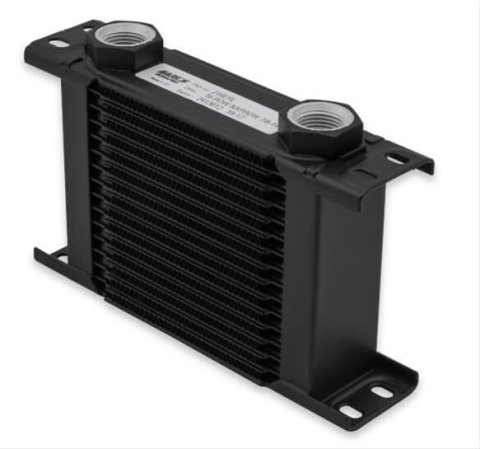 Earl's Performance UltraPro Oil Coolers 216ERL Fluid Cooler, Plate, Aluminum, -10 AN O-Ring, Female Threads, Black Painted, Each