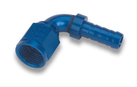 Earl's Performance Auto-Mate Hose Ends 709106ERL Fitting, End, Auto-Mate, 90 Degree, -6 AN to Female -6 AN, Aluminum, Red/Blue Anodized, Each