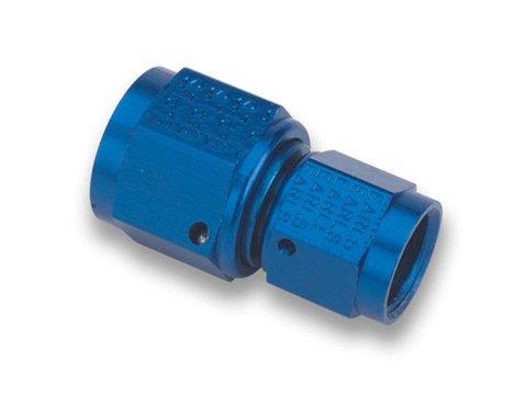 Earl's Performance Couplers 915106ERL Fitting, Coupler, Union, AN to AN, Straight, Aluminum, Blue Anodized, -6 AN, -6 AN, Each
