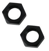 Earl's Performance Bulkhead Nuts AT592406ERL Fitting, Nut, -6 AN, Female Thread, Aluminum, Black Anodized, Pair thumbnail 1