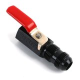 Earl's Performance Shut-Off Valves AT230505ERL Valve, Aluminum, Black, 1/2 in. Female NPT Inlet, -10 AN Bulkhead Outlet, 2 3/4 in. Length, Each thumbnail 1