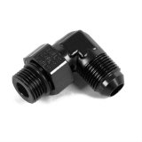 Earl's Performance AN to Straight Cut O-Ring Fittings AT949094ERL Fitting, Adapter, Cut, 90 Degree, Aluminum, Black Anodized, -6 AN, 9/16-24 in., Swivel, Each thumbnail 2
