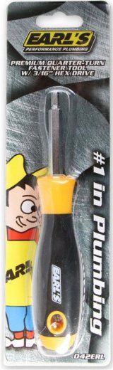 Earl's Performance Quarter-Turn Fastener Tools 042ERL Wrench, Quick Fastener, Steel, Black/Yellow Handle, 3/16 in. Hex Head, for Fasteners, Each thumbnail 4