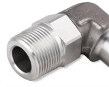 Earl's Performance Hose Barb to Pipe Thread Adapters SS988412ERL Fitting, Adapter, NPT Barb, 90 Degree, Stainless Steel, Natural, 3/4 in., 3/4 in., Swivel, Each thumbnail 3