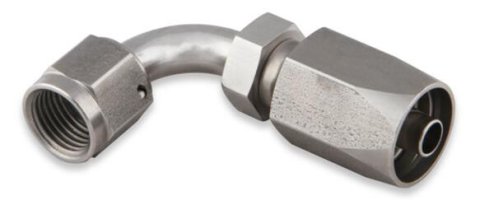 Earl's Performance Power Steering Hose Ends SS139106ERL End, Steering, -6 AN, Compression, 90 Degree, Stainless Steel, Natural, Each thumbnail 3