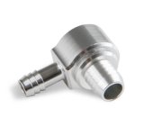 Earl's Performance Brake Booster Check Valves 252008ERL Valve, 90 Degree, 6061-T6 Billet Aluminum, Clear Anodized, 1/2 in. Hose Barbs, Fits 13/16" O.D. Grommet on Booster, Each thumbnail 2