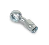 Earl's Performance Speed-Seal Hose Ends 600803ERL Fitting, End, Speed-Seal, 30 Degree, -3 AN Hose, 10mm Banjo, Steel, Zinc Plated, Each thumbnail 1