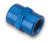 Earl's Performance Couplers 991001ERL Fitting, Coupler, Union, NPT to NPT, Straight, Aluminum, Blue Anodized, 1/8 in. NPT, 1/8 in. NPT, Each thumbnail 3