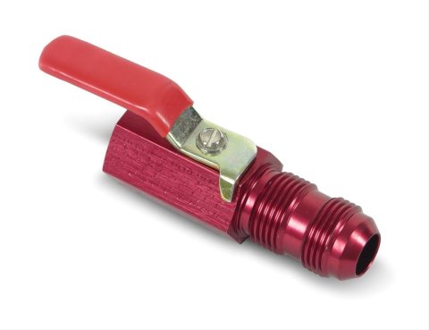 Earl's Performance Shut-Off Valves 230505ERL Valve, Aluminum, Red, 1/2 in. Female NPT Inlet, -10 AN Bulkhead Outlet, 2 3/4 in. Overall Length, Each thumbnail 1