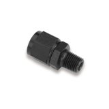 Earl's Performance AN to NPT Adapter Fittings AT916166ERL Fitting, Adapter, NPT, Straight, Aluminum, Black Anodized, -6 AN, 3/8 in. NPT, Swivel, Each thumbnail 1