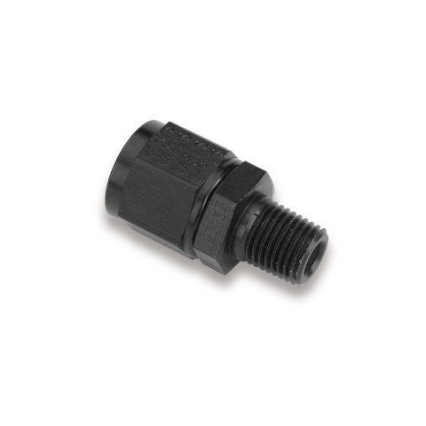 Earl's Performance AN to NPT Adapter Fittings AT916166ERL Fitting, Adapter, NPT, Straight, Aluminum, Black Anodized, -6 AN, 3/8 in. NPT, Swivel, Each