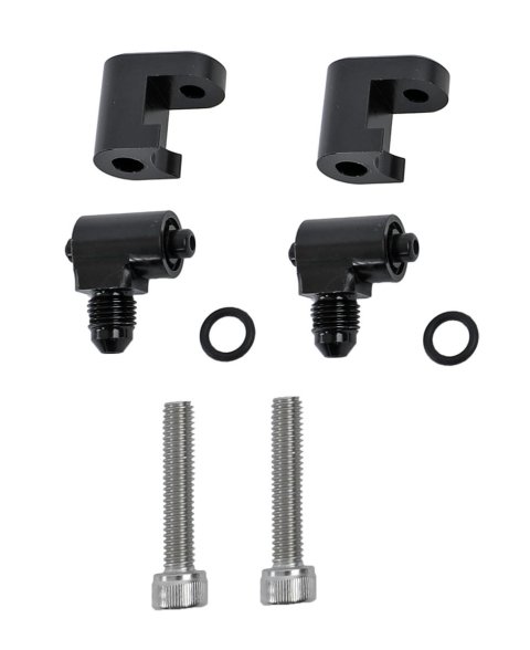 Earl's Performance LS Steam Vent Adapters LS9807ERL Adapters, Coolant Crossover Components, -3 AN Size, Aluminum, Black, Chevy, Small Block LS, Pair thumbnail 1