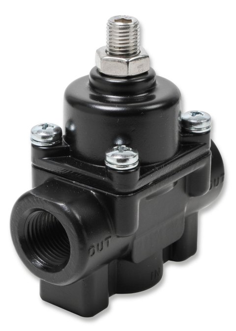 Earl's Performance Fuel Pressure Regulators 12850ERL Regulator, Adjustable, Non-Return, 1-4 psi. Range, 3/8 NPT Female Threads, Black, Carbureted Applications, Each thumbnail 7