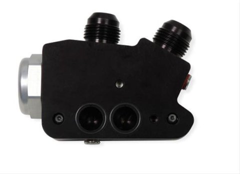 Earl's Performance Oil Cooler Adapters 1129ERL Adapter, Right Angle, -10 AN Inlet, -10 AN Outlet, Billet Aluminum, Black Anodized, 180 Degree Thermostat, Hardware, Each thumbnail 3