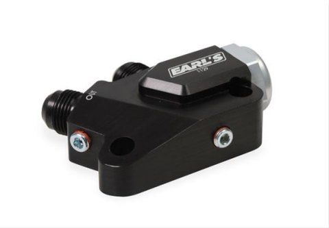 Earl's Performance Oil Cooler Adapters 1129ERL Adapter, Right Angle, -10 AN Inlet, -10 AN Outlet, Billet Aluminum, Black Anodized, 180 Degree Thermostat, Hardware, Each thumbnail 4