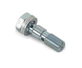 Earl's Performance Brake System Adapters 977513ERL Banjo Bolt, 3/8 in.-24, Steel, Nickel Plated, Each thumbnail 3