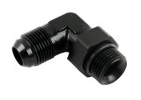 Earl's Performance AN to Straight Cut O-Ring Fittings AT949010ERL Fitting, Adapter, Cut, 90 Degree, Aluminum, Black Anodized, -10 AN, -10 AN, Swivel, Each thumbnail 1