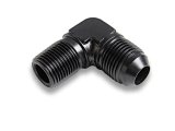 Earl's Performance AN to NPT Adapter Fittings AT982244ERL Fitting, Adapter, NPT, 90 Degree, Aluminum, Black Anodized, -4 AN, 1/4 in. NPT, Each thumbnail 1