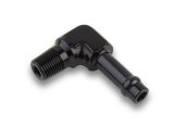Earl's Performance Vapor Guard Hose Ends 782206ERL Ends, Guard, Socketless Barb, 90 degree, 3/8 in. Size, Aluminum, Black Anodized, 1/4 in. NPT Adapter Size, Male Threads, Each thumbnail 2
