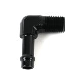 Earl's Performance Vapor Guard Hose Ends 782206ERL Ends, Guard, Socketless Barb, 90 degree, 3/8 in. Size, Aluminum, Black Anodized, 1/4 in. NPT Adapter Size, Male Threads, Each thumbnail 3