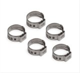 Earl's Performance Vapor Guard Hose Clamps 750010ERL Clamps, Guard, 0.625 in. Minimum, 0.625 in. Maximum, Crimp, Stainless Steel, Natural, Set of 5 thumbnail 1