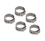 Earl's Performance Vapor Guard Hose Clamps 750010ERL Clamps, Guard, 0.625 in. Minimum, 0.625 in. Maximum, Crimp, Stainless Steel, Natural, Set of 5 thumbnail 2