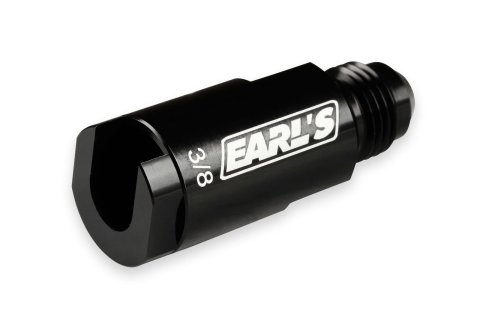 Earl's Performance Vapor Guard OEM Quick-Connect Fuel Rail Adapter Fittings 751166ERL Line Fitting, 3/8 in. Female Quick-Connect, To -6 AN Male AN, Straight, Aluminum, Black Anodized, Each thumbnail 3