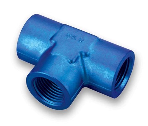 Earl's Performance Tee Adapter Fittings 991701ERL Fitting, Adapter, Female Pipe 1/8 in. NPT, Aluminum, Blue, Each thumbnail 2
