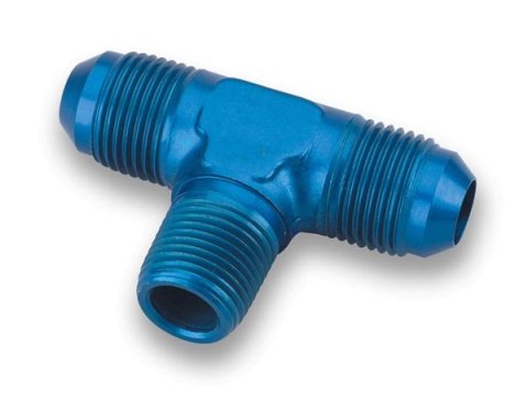 Earl's Performance Tee Adapter Fittings 982506ERL Fitting, Adapter, Tee, -6 AN Male, -6 AN, 1/4 in. NPT, Aluminum, Blue Anodized, Each thumbnail 3