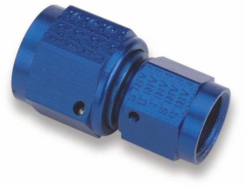 Earl's Performance Reducers 915186ERL Fitting, Reducer, AN to AN, Straight, Aluminum, Blue Anodized, -8 AN, -6 AN, Each