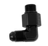 Earl's Performance AN to Straight Cut O-Ring Fittings AT949006ERL Fitting, Adapter, Cut, 90 Degree, Aluminum, Black Anodized, -6 AN, -6 AN, Swivel, Each thumbnail 2