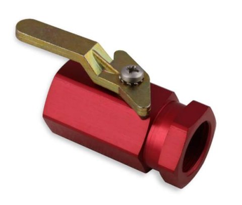 Earl's Performance Shut-Off Valves 230500ERL Valve, Aluminum, Red, 3/8 in. Female NPT Inlet, 3/8 in. Female NPT Outlet, Each thumbnail 2