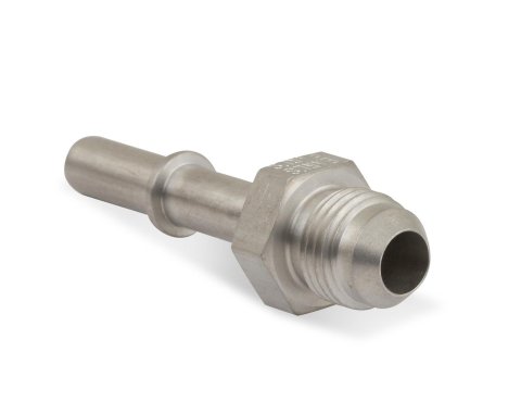 Earl's Performance Quick-Disconnect Fittings 961964ERL Fuel Rail Fitting, Stainless Steel, Natural, 5/16 in. Tube Quick Connect to -6 AN Male Threads, Each thumbnail 1