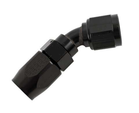 Earl's Performance Swivel-Seal Hose Ends AT804608ERL Fitting, End, Swivel-Seal, 45 Degree, -8 AN to Female -8 AN, Aluminum, Black, Each thumbnail 1