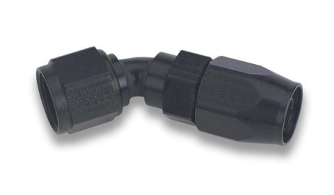 Earl's Performance Swivel-Seal Hose Ends AT804608ERL Fitting, End, Swivel-Seal, 45 Degree, -8 AN to Female -8 AN, Aluminum, Black, Each thumbnail 2