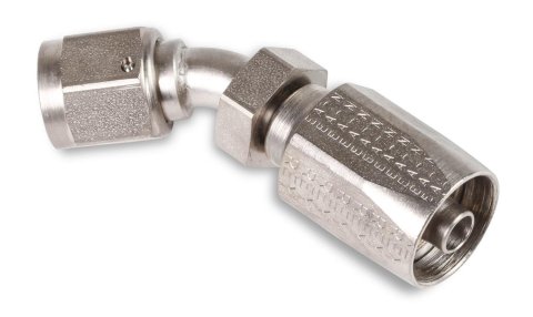 Earl's Performance Power Steering Hose Ends 134606ERL Fitting, End, Steering, 45 Degree, -6 AN to -6 AN Female Thread, Steel, Zinc Plated, Each thumbnail 2