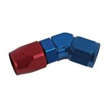 Earl's Performance Swivel-Seal Hose Ends 804510ERL Fitting, End, Swivel-Seal, 45 Degree, -10 AN to Female -10 AN, Aluminum, Red/Blue, Each thumbnail 1