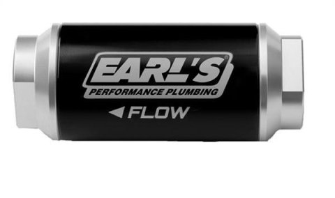Earl's Performance Inline 100 Microns Fuel Filter with -6 AN Inlet Size 230626ERL Filter, Inline, Aluminum Housing, Stainless Steel Mesh Element, O-ring, Female Threads, Each thumbnail 2