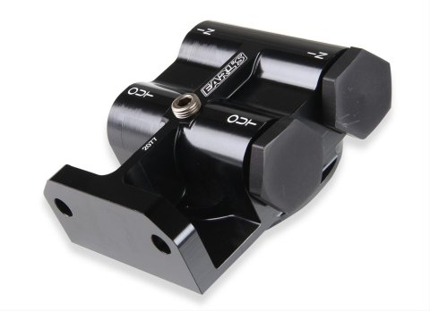Earl's Performance Remote Oil Filter Mounts 2077ERL Mount, Remote, Billet Aluminum, Black Anodized, -10 AN O-ring Female Inlets, -10 AN Female Outlets, Each thumbnail 3