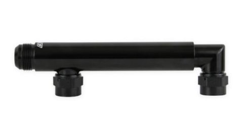 Earl's Performance Adjustable Coolant Crossover Tubes LS0035ERL Water Pump Crossover, Billet Aluminum, -12 AN Female Inlets, -16 AN Male Outlet, Black Anodized, Adjustable, Each thumbnail 9