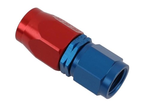 Earl's Performance Auto-Fit Hose Ends 300104ERL Fitting, End, Auto-Fit, Straight, -4 AN to Female -4 AN, Aluminum, Red/Blue, Each thumbnail 1