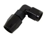 Earl's Performance Swivel-Seal Hose Ends AT809006ERL Fitting, End, Swivel-Seal, 90 Degree Low Profile, -6 AN to Female -6 AN, Aluminum, Black thumbnail 1