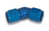 Earl's Performance Couplers 939103ERL Fitting, Coupler, Union, AN to AN, 45 Degree, Aluminum, Blue Anodized, -3 AN, -3 AN, Swivel, Each thumbnail 2