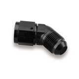 Earl's Performance Couplers AT924108ERL Fitting, Coupler, Union, AN to AN, 45 Degree, Aluminum, Black Anodized, -8 AN, -8 AN, Swivel, Each thumbnail 1