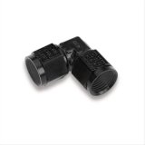 Earl's Performance Couplers AT934103ERL Fitting, Coupler, Union, AN to AN, 90 Degree, Aluminum, Black Anodized, -3 AN, -3 AN, Swivel, Each thumbnail 2