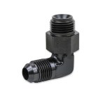 Earl's Performance AN to Inverted Flare Adapter Fittings AT949096ERL Fitting, Adapter, Flare, 90 Degree, Aluminum, Black Anodized, -6 AN, 5/8-18 in. Flare, Swivel, Each thumbnail 1