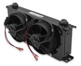 Earl's Performance UltraPro Fan Pack Oil Coolers FP820ERL Fluid Coolers, Coolers, X-Wide, Stacked Plate, 20-row, Aluminum, Black, Single Fan, 342 cfm, Each thumbnail 2